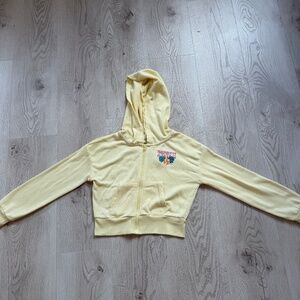 Disney Stitch Yellow Full Zip Girls Hoodie Graphic Print Sz.M/ 7-8Y